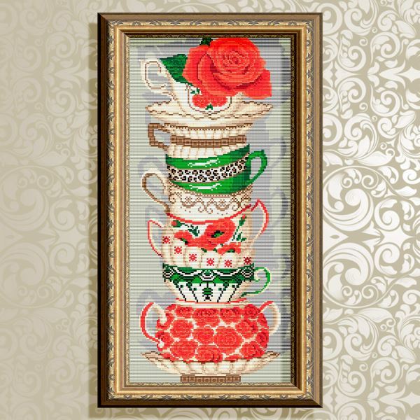 Buy Diamond painting kit - Cups with a rose - AT3217