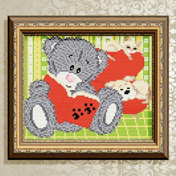 Buy Diamond painting kit - Bear with a book - AT5535