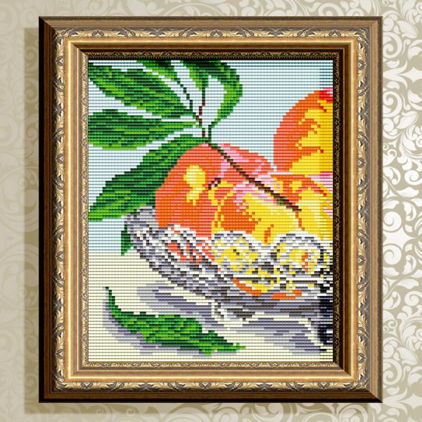 Buy Diamond painting kit - In crystal. Peaches. Diptych 1 - AT5547