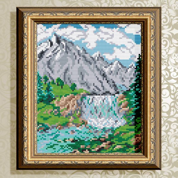 Buy Diamond painting kit - Waterfall in the mountains - AT5606