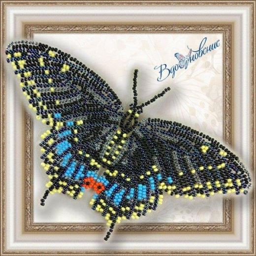 Buy Bead embroidery kit Butterfly-Black Mahaon-BGP003