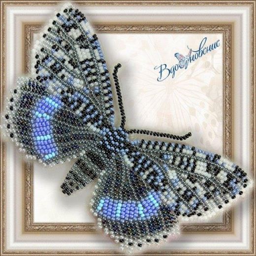 Buy Bead embroidery kit Butterfly-Lentochnitsa blue-BGP040