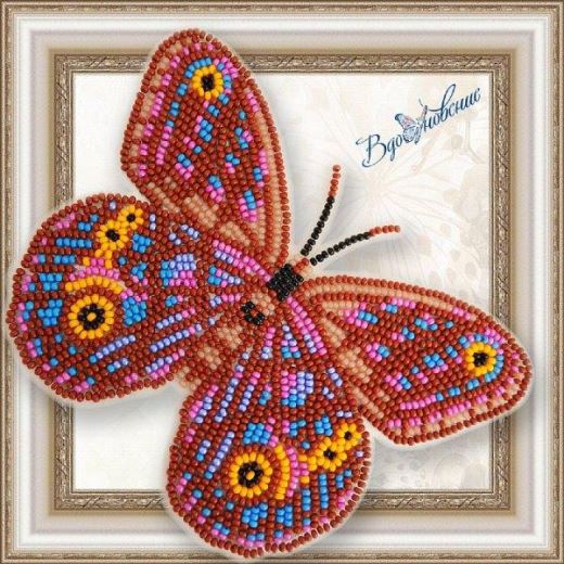 Buy Bead embroidery kit Butterfly-Euptychia Agatha-BGP067