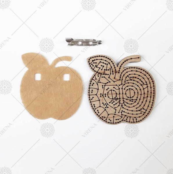 Buy DIY Jewelry making kit wooden brooch - Apple-brosh-101_2