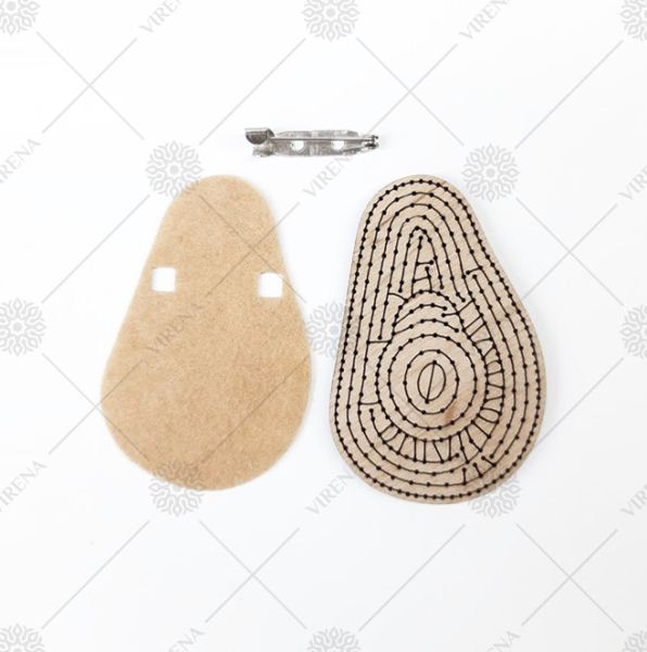 Buy DIY Jewelry making kit wooden brooch - Avocado-brosh-102_2