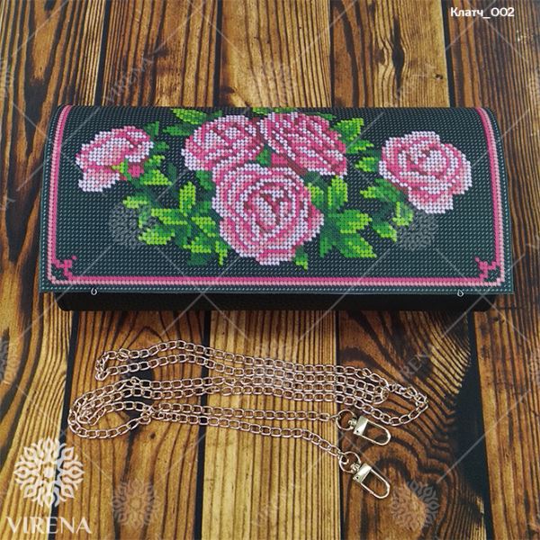 Buy Women Black Evening Clutch Eco leather for embroidered decorative element - Clutch_002-Clutch_002