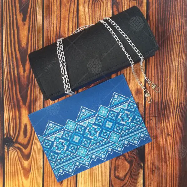 Buy Women Black Evening Clutch Eco Leather with Embroidered Element - Clutch_206-Clutch_206_2