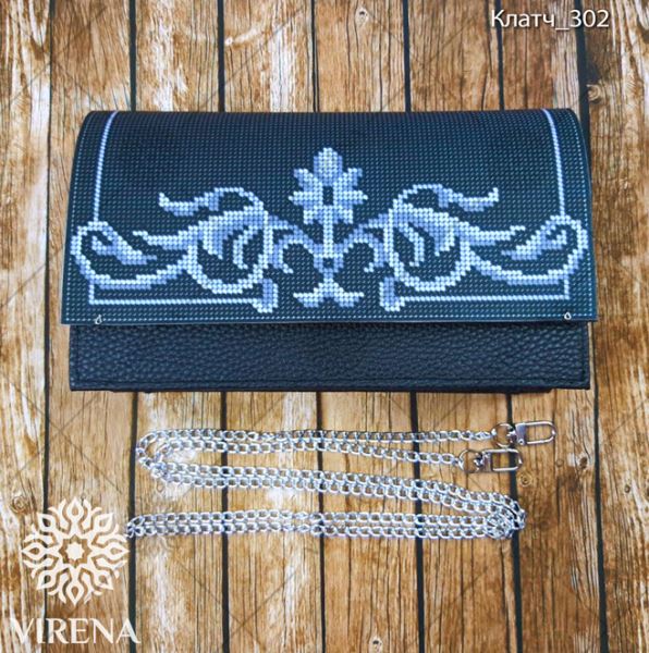 Buy Women Black Evening Clutch Eco leather for embroidered decorative element - Clutch_302-Clutch_302_1