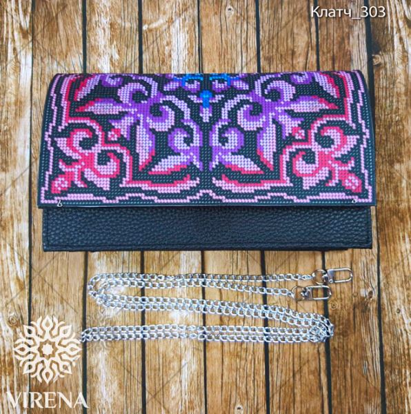 Buy Women Black Evening Clutch Eco leather for embroidered decorative element - Clutch_303-Clutch_303_1
