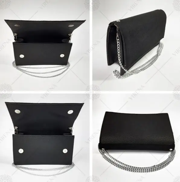 Buy Women Black Evening Clutch Eco Leather with Embroidered Element - Clutch_304-Clutch_304_3