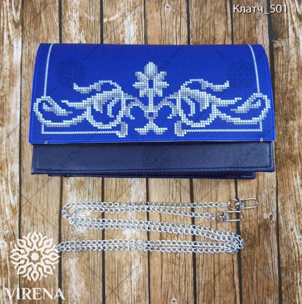 Buy Women Blue Evening Clutch Eco leather for embroidered decorative element - Clutch_501-Clutch_501_1