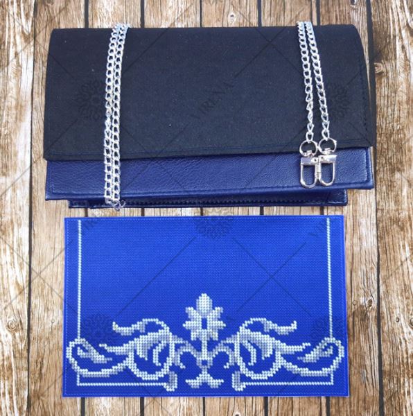 Buy Women Blue Evening Clutch Eco leather for embroidered decorative element - Clutch_501-Clutch_501_2