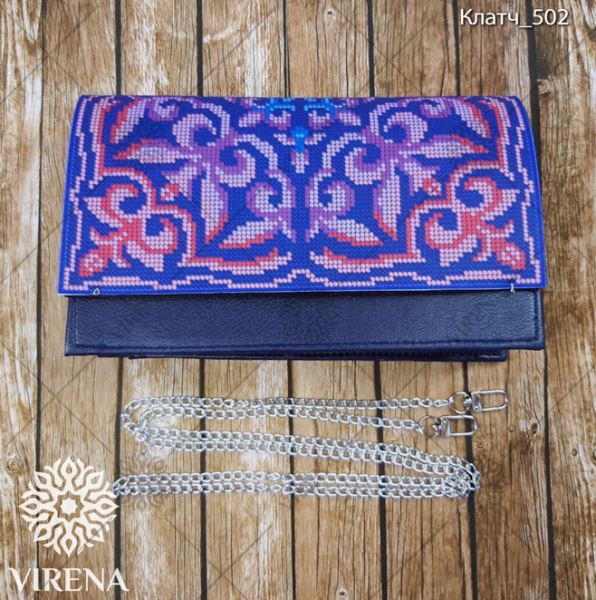 Buy Women Blue Evening Clutch Eco leather for embroidered decorative element - Clutch_502-Clutch_502_1