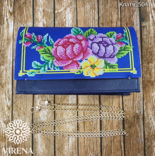 Buy Women Blue Evening Clutch Eco leather for embroidered decorative element - Clutch_504-Clutch_504_1