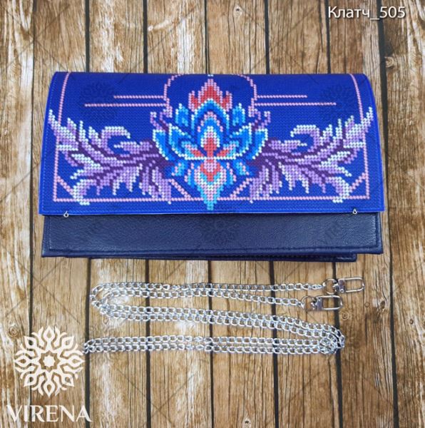 Buy Women Blue Evening Clutch Eco leather for embroidered decorative element - Clutch_505-Clutch_505_1