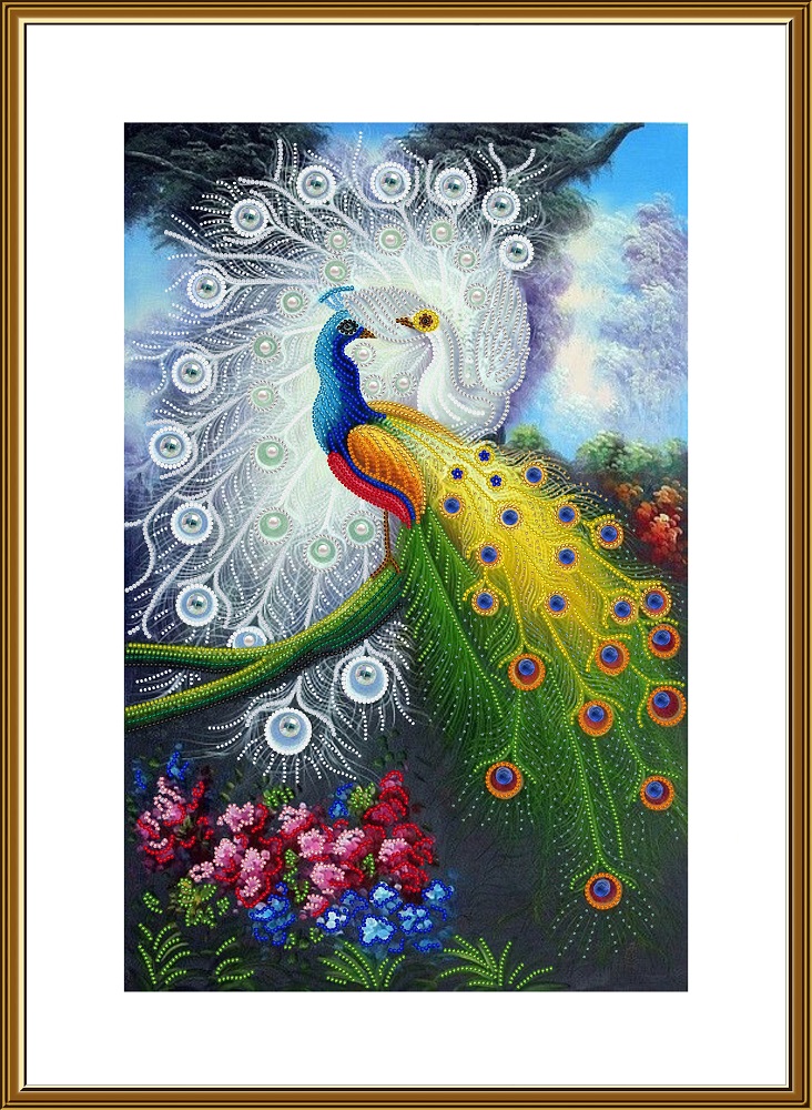 Buy Bead embroidery kit Happy Peacocks-DK3363