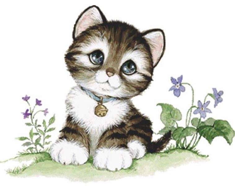 Buy Diamond painting kit-kitten in flowers-DM-032
