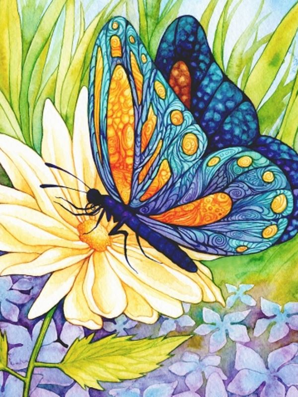 Buy Diamond painting kit-Butterfly on a flower-DM-035