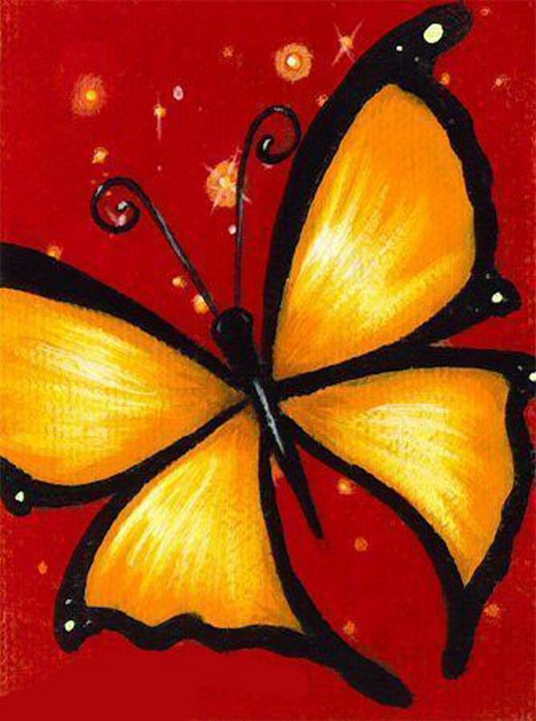 Buy Diamond painting kit-Yellow butterfly-DM-116