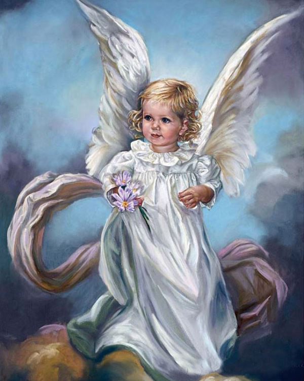 Buy Diamond painting kit-Angel with flowers-DM-158
