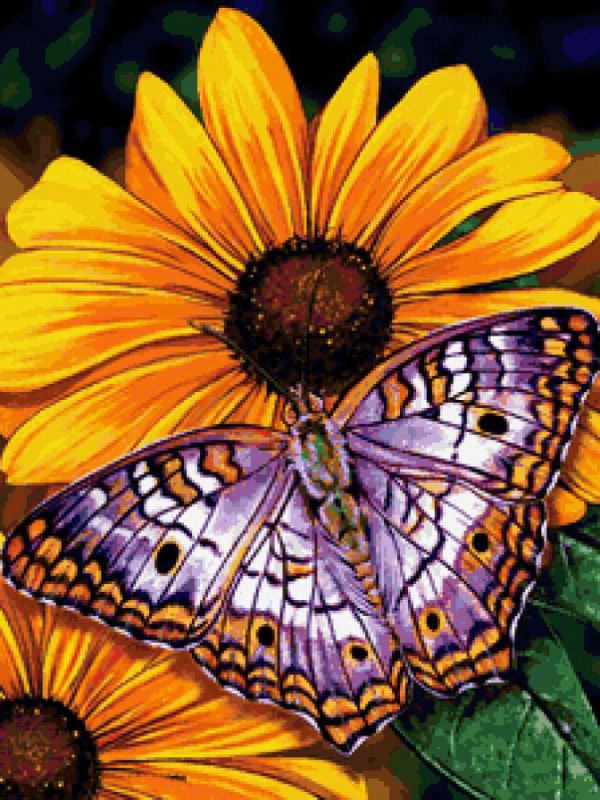 Buy Diamond painting kit-Butterfly on a flower-DM-177