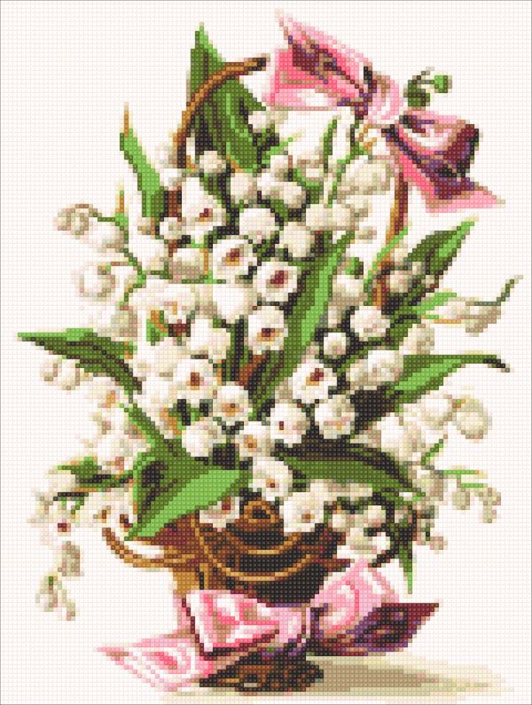 Buy Diamond painting kit-Basket of lily of the valley-DM-318