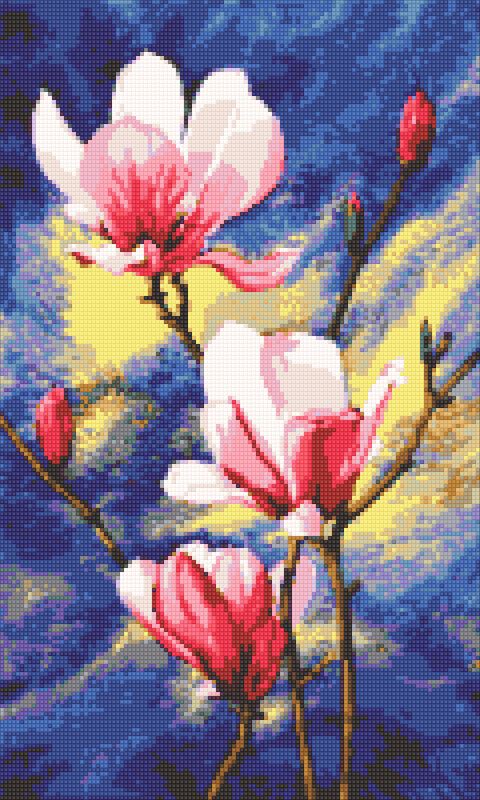 Buy Diamond painting kit-Pink magnolias-DM-323