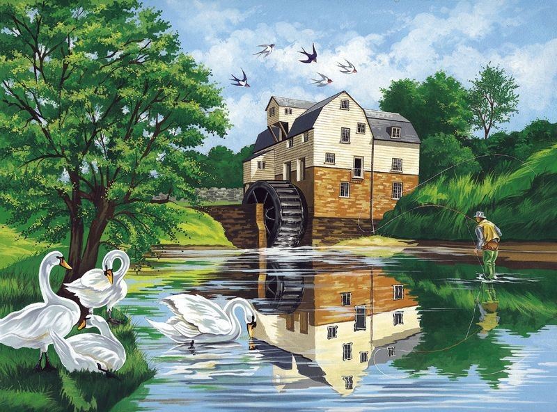 Buy Diamond painting kit-The swan at the river-DM-336