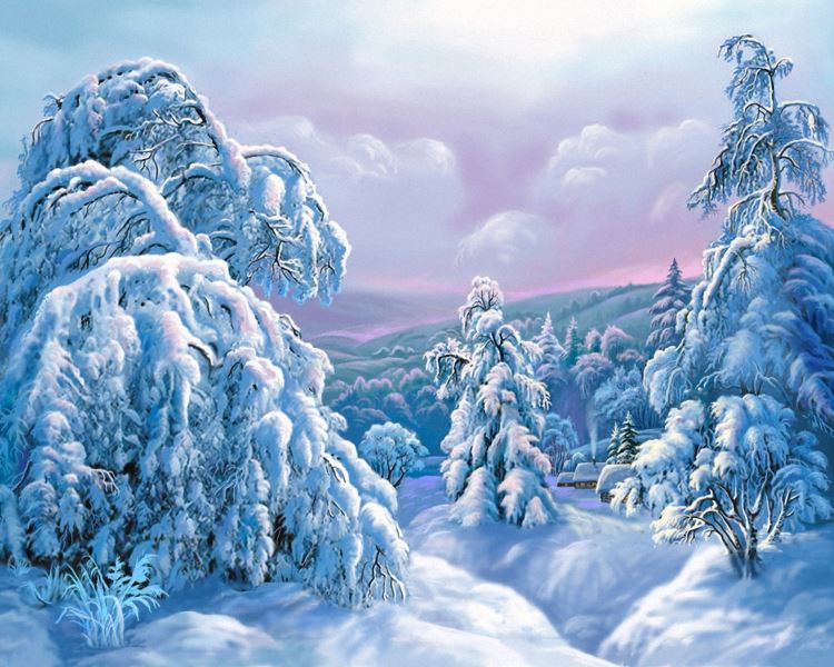 Buy Diamond painting kit-Snow forest-DM-376