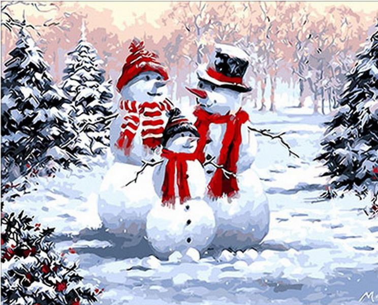 Buy Diamond painting kit-Family of snowman-DM-382