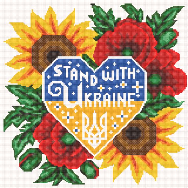 Buy Diamond painting kit-STAND WITH UKRAINE-DM-423