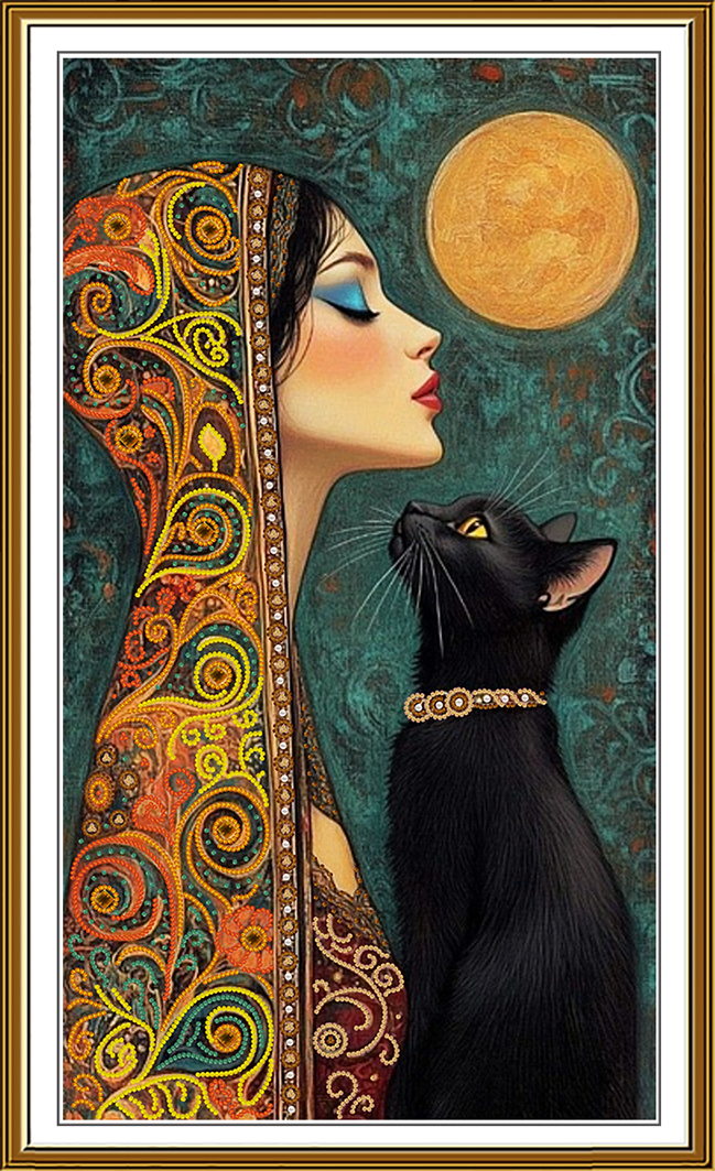 Buy Bead embroidery kit Beauty and the Cat-NK3339