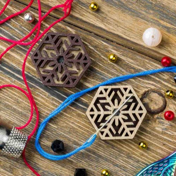 New Bead Embroidery Kit on Wooden Base Snowflake Volshebnaya Strana Manufacture 
