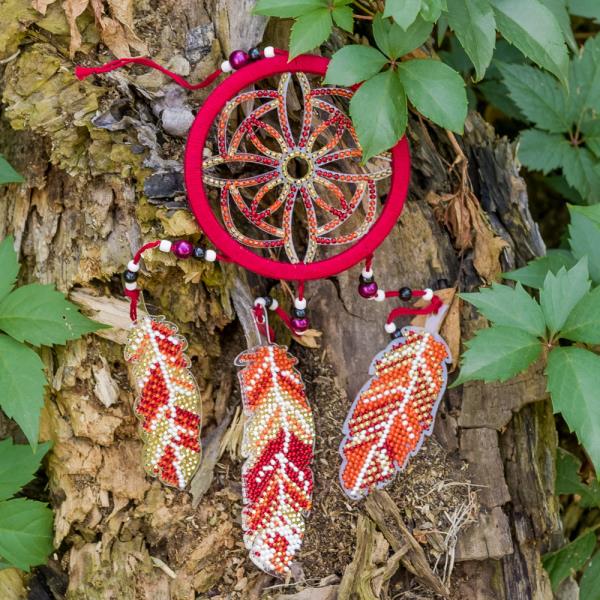 Buy Dreamcatcher craft kit for embroidery with beads - FLPL-023