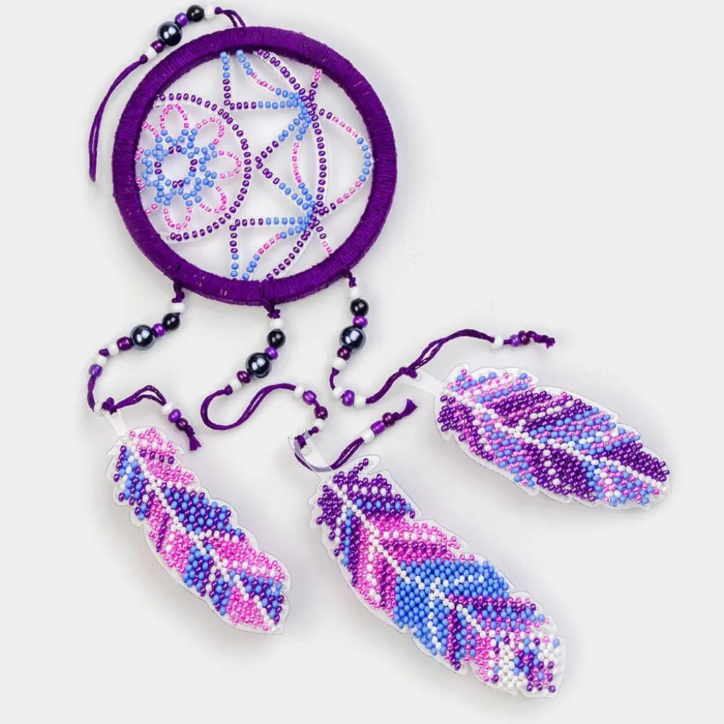 Buy Dreamcatcher craft kit for embroidery with beads - FLPL-025