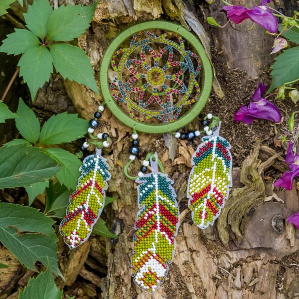 Buy Dreamcatcher craft kit for embroidery with beads - FLPL-029