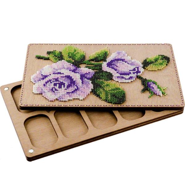Buy Plywood Bead Organizer box with wooden lid for embroidery with beads-FLZB-069