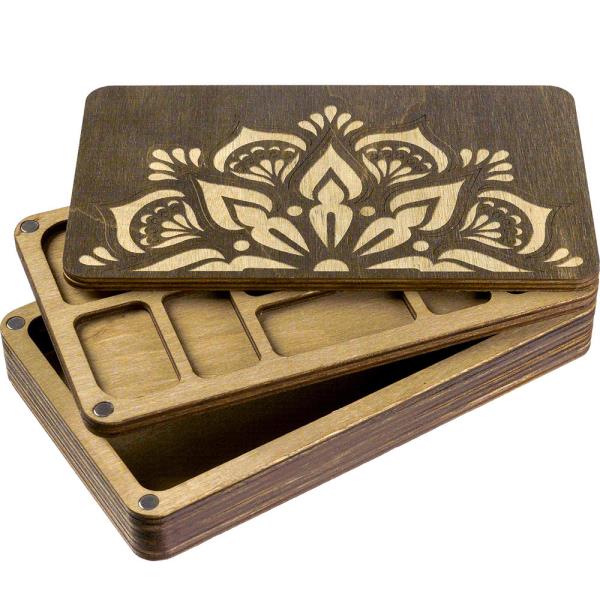 Buy Wood case Organizer for beads multi-tiered with wooden lid Jewelry tray-FLZB-074_1
