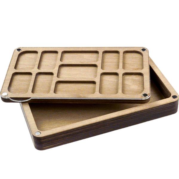 Buy Wood case Organizer for beads multi-tiered with wooden lid Jewelry tray-FLZB-084_1
