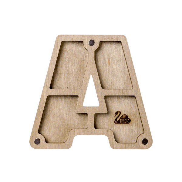 Buy Plywood Bead Organizer box Alphabet with wooden lid Jewelry making tray-FLZB-121(À)_2