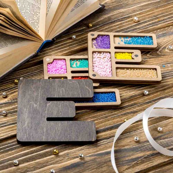 Buy Plywood Bead Organizer box Alphabet with wooden lid Jewelry making tray-FLZB-127(Å)