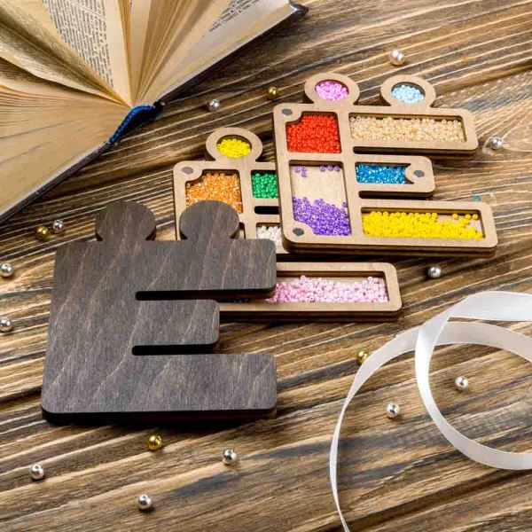 Buy Plywood Bead Organizer box Alphabet with wooden lid Jewelry making tray-FLZB-129(¨)