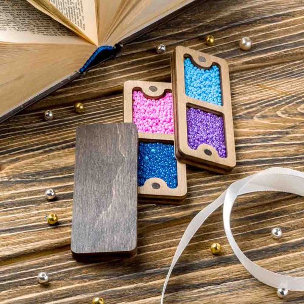 Buy Plywood Bead Organizer box Alphabet with wooden lid Jewelry making tray-FLZB-133(²)