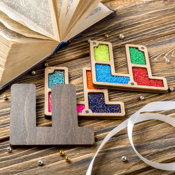 Buy Plywood Bead Organizer box Alphabet with wooden lid Jewelry making tray-FLZB-148(Ö)