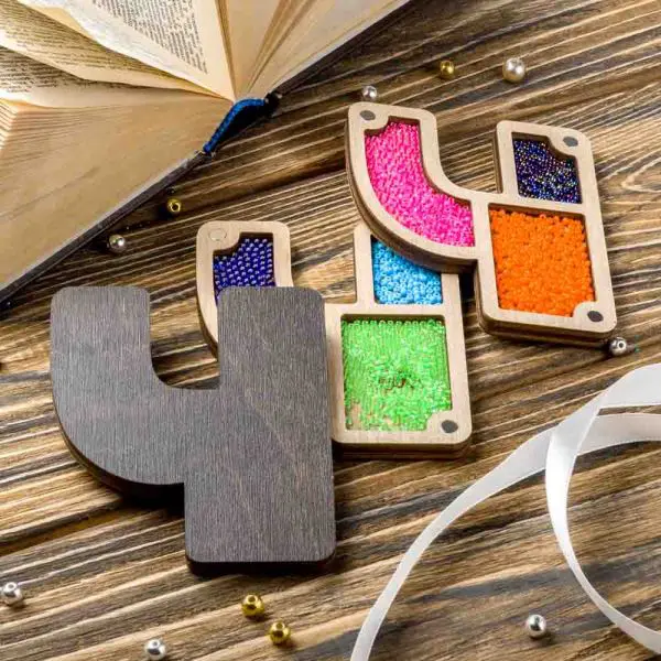 Buy Plywood Bead Organizer box Alphabet with wooden lid Jewelry making tray-FLZB-149(×)