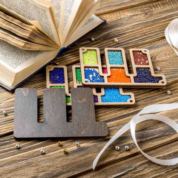 Buy Plywood Bead Organizer box Alphabet with wooden lid Jewelry making tray-FLZB-151(Ù)