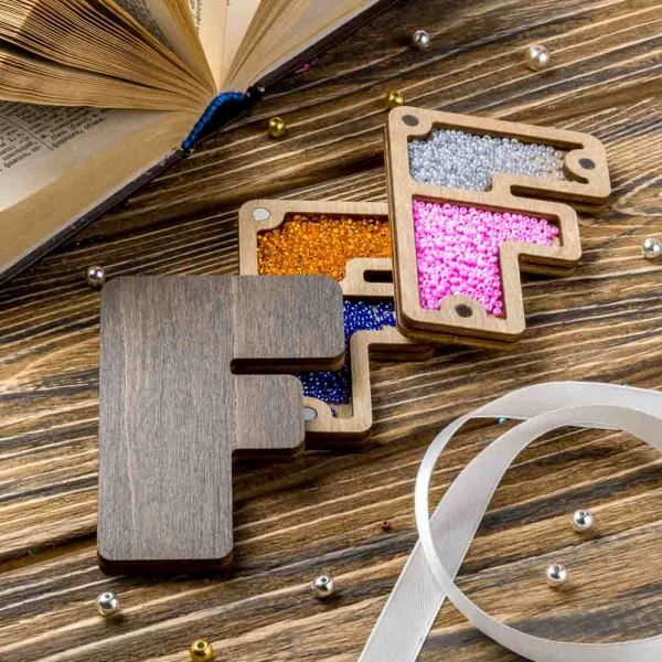 Buy Plywood Bead Organizer box Alphabet with wooden lid Jewelry making tray-FLZB-159(F)
