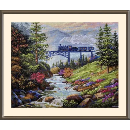 Buy Cross stitch kit Mountain train-K-205