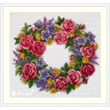 Buy Cross stitch kit Rose Wreath-K-238