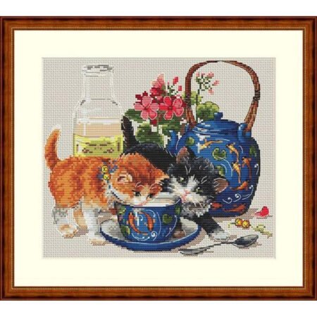 Buy Cross stitch kit Kittens and milk-K-66